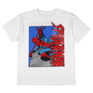 Marvel Spiderman Men's Distressed Classic Retro Character T-Shirt - 1 of 4