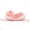Komuello Toddler Girl First Walk Sock Shoes Flat Style - Pompom Flower Pink - 3 of 4