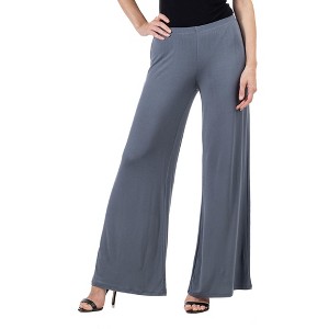 Womens Comfortable Solid Color Palazzo Pants - 24seven Comfort Apparel™ - 1 of 4