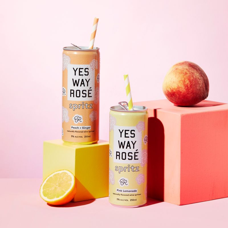 Yes Way Ros&#233; Peach + Ginger Wine Spritz - 4pk/250ml Cans, 4 of 9