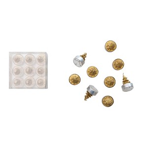 Storied Home Unscented Tree Tea lights, Gold Color, Set of 9 - 1 of 2