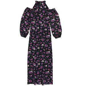bar III Womens Cold-Shoulder Floral Maxi Dress - 1 of 2