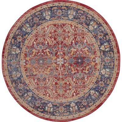 Global Vintage GLB02 Red Area Rug Persian Vintage Floral By Nourison