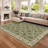 Machine Washable Area Rug Floral Printed Carpet Non Slip Stain Resistant Farmhouse Floor Cover Soft Low Pile Indoor Rugs for Bedroom Kitchen - 2 of 4