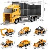 TEMI Toddler Toys for 3 4 5 6 Years Old Boys, Die-cast Construction Toys Car Carrier Vehicle Toy Set w/Play Mat, Kids Toys Truck Alloy Metal Car Toys - 2 of 3