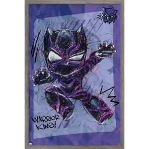 Trends International Marvel Black Panther - Scribble Framed Wall Poster Prints - 1 of 4