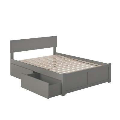 Platform Bed - Storage Drawers & Flat Panel Footboard - Modern Bedroom Furniture