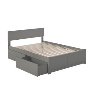 Platform Bed - Storage Drawers & Flat Panel Footboard - Modern Bedroom Furniture - 1 of 1