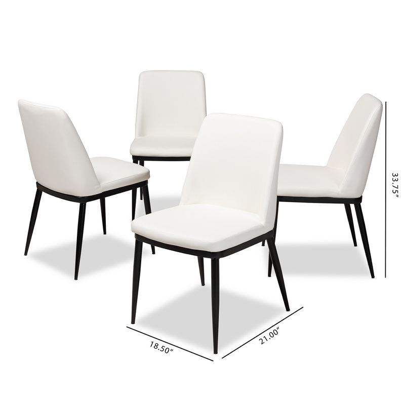 Set of 4 Darcell Modern and Contemporary Faux Leather Upholstered Dining Chairs - Baxton Studio, 6 of 7