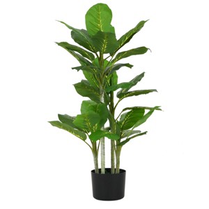 GlasFlength Artificial Plants Artificial Rubber Tree Artificial Dieffenbachia Plant Faux Plants for Indoor Home Decor, Green, 25"*25"*42" - 1 of 4