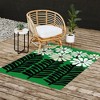 Modern Tropical Mod Flower Garden Black White Outdoor Rug - Deny Designs - 3 of 4
