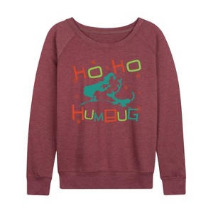Women's - Dr. Seuss -  Lightweight French Terry Wide Neck Long Sleeve Shirt - 1 of 4