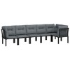 vidaXL 6 Piece Patio Lounge Set Black and Gray Poly Rattan - 3 of 4