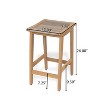 Christopher Knight Home Karyl Outdoor 26" Acacia Wood Counter Stools with Rope Woven Seat (Set of 2) - 3 of 4