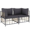 Sectional Corner Sofas with Cushions 2 pcs Poly RattanvidaXL - 3 of 4