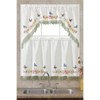 Home Mart Goods White Butterfly Embroidery Kitchen Curtain 3PC Set Swag & Tiers Set - 2 of 4