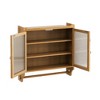 NicBex Sideboard Buffet Cabinet 24.8" Vintage Storage Cabinet with 2 Glass Doors Wall Cabinet with 3-tier Storage Kitchen Pantry for Kitchen - 2 of 4
