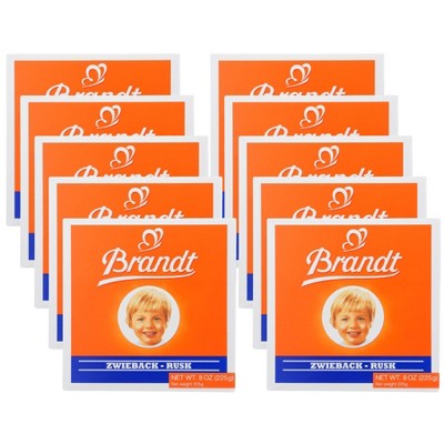 Brandt Zwieback Rusk Sliced Bread - Case of 10/8 oz