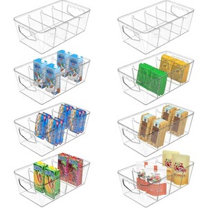 Tree City Clear Pantry Organizer Bins with Removable Dividers - Stackable Kitchen & Fridge Storage Containers - 1 of 4