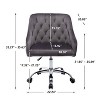 Velvet Desk Chair, Swivel Home Office Chair with Wheels and Gold Metal Base – The Pop Home - 3 of 4