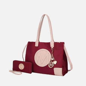 MKF Collection Louise Women’s Tote Bag and Wallet Set by Mia K- Wine Blush - 1 of 4