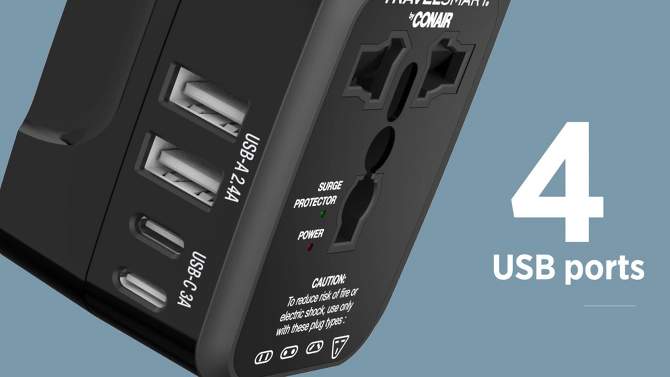 Travel Smart All-in-One Adapter with USB A &#38; C Ports, 2 of 13, play video