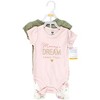 Hudson Baby Infant Girls Cotton Bodysuit and Pant Set, Mom Dad Floral - 2 of 4