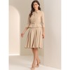 Allegra K Women's Business Office Long Sleeve Blazer Jacket Pleated Skirts 2 Piece Suit Sets Outfits - 4 of 4