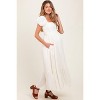 Pinkblush Ivory Ruffle Detail Square Neck Maternity Maxi Dress - 3 of 4