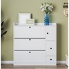 Shoe Cabinet with 3 Flip Drawers, Free Standing Shoe Organizer with Pull-down Seat, Hidden Shoe Storage Cabinet for Hallway Living Room - 2 of 4