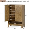 Tribesigns Shoe Cabinet with Doors, 6-Tier Farmhouse Shoe Storage Cabinet with Adjustable Shelves for Entryway, Closet, Living Room, Brown - 2 of 4