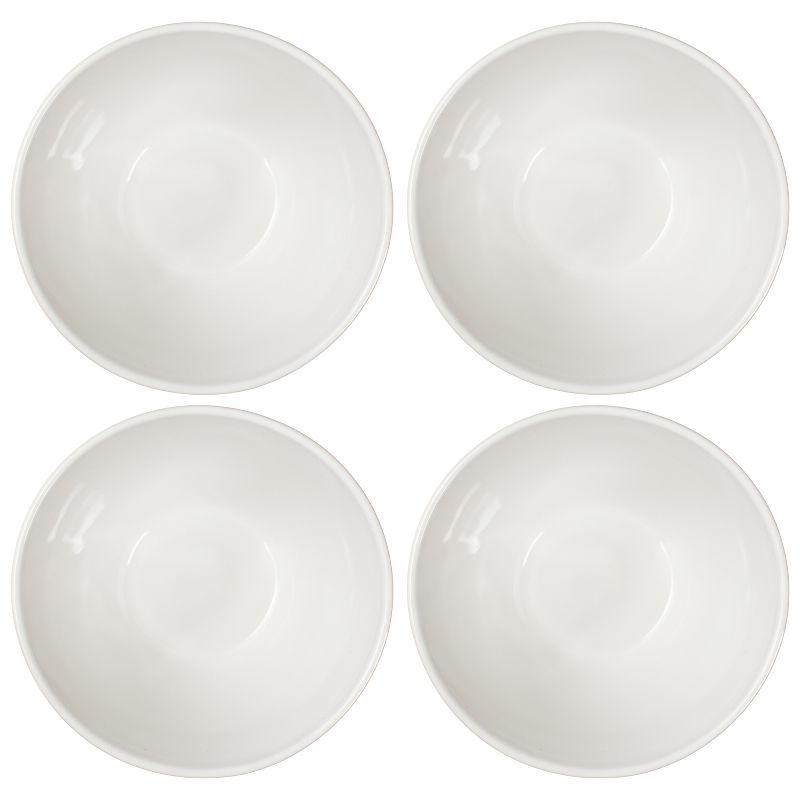 Elanze Designs Slant Side Glossy Ceramic 6.5 inch Contemporary Serving Bowl, White, 3 of 7