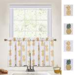 Trinity Pineapple Print Linen Blend Kitchen Tier Curtains for Bathroom Small Half Window Cafe