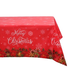 Unique Bargains Rectangular Table Cloth PE White Red 53.94"x107.87" 1 Pc - 1 of 4