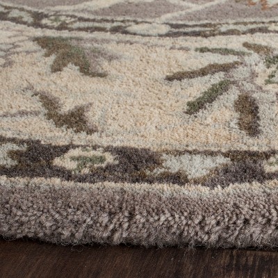 Handmade 6' Round Gray Wool Tufted Area Rug