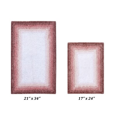 Torrent Collection 2 Piece 100% Soft Cotton Tufted Weave Bath Rug Set, Ombre Pattern, Super Soft & Absorbent, Machine Washable Bathroom Mats