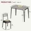 Kitchen Dining Room Table Sets for 4, 5-Piece Metal and Wood Dining Table Set for 4 - 3 of 4
