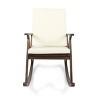 Patio Rocking Chair, Outdoor Accent Seat, Acacia Wood Rockers, Garden Porch Chairs with Cushion for Balcony -ModernLuxe - 4 of 4