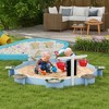 Outsunny Wooden Sandbox, Outdoor Play Set with 6 Seats, Water & Sand Toys, Buckets, Blackboards for 3-7 Years, Outdoor, Backyard, 85" x 85" x 25" - 2 of 4