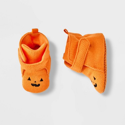 Image of Baby Bootie Slippers - Cat & Jack™ Orange 0-3M