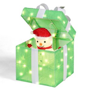 Karl Home 12 inch Lighted Electric Gift Box Christmas Decoration - 1 of 4