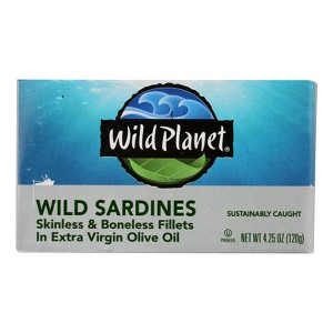 Wild Planet - Wild Sardines - Skinless Boneless Fillets in Olive Oil - Case of 12 - 4.25 oz - 1 of 1