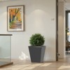 Spassway Indoor Outdoor Geometric Metal Planter Pot Planter Box Patio Garden Bed Black - 2 of 4