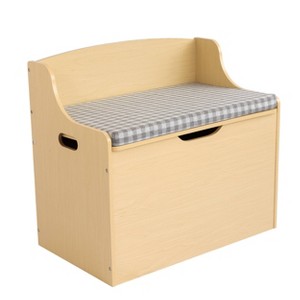 Humble Crew Kids' Jaime Hinged Toy Chest Natural Wood: MDF Frame, 24" H, 27" W, 16" D, 2+ Years, Decorative Bookshelf - 1 of 4