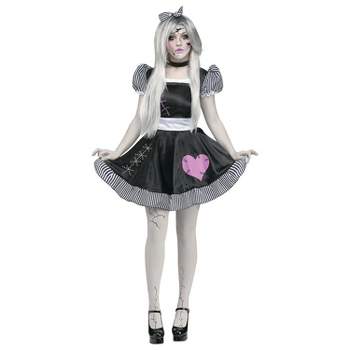 Halloween Express Women's Broken Doll Halloween Costume - Size Medium - Black