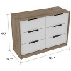 NicBex 42.1" W 6-Drawer Dresser Modern 2-Tone Storage with 4 Full-Extension Drawers & 2 Pull-Down Cabinets, Rectangle Bedroom Organizer - 3 of 4