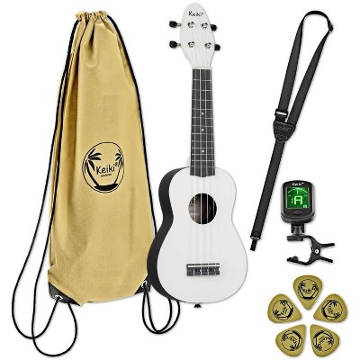 Ortega Guitars Keiki K2 Series Soprano Ukulele Pack - Includes: Tuner, Picks, Strap & Tote Bag