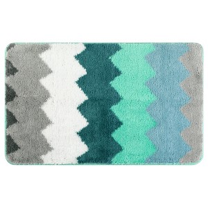 Unique Bargains Waves Stripe Pattern Soft and Absorbent Non-Slip Rug - 1 of 4