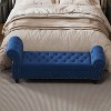 CAVINAS 64.5" End of Bed Storage Bench, Nail Tufted Shoe Rack Bench with Armrest Bedroom Storage Bench for Bedroom, Living Room - 2 of 4