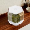 YIYIBYUS Large Rotating Food Dispenser, 6-Grid Rice Bucket Whole Grains Rice Container Storage with Lid Dry Food Dispenser Storage Box for Kitchen - 3 of 4